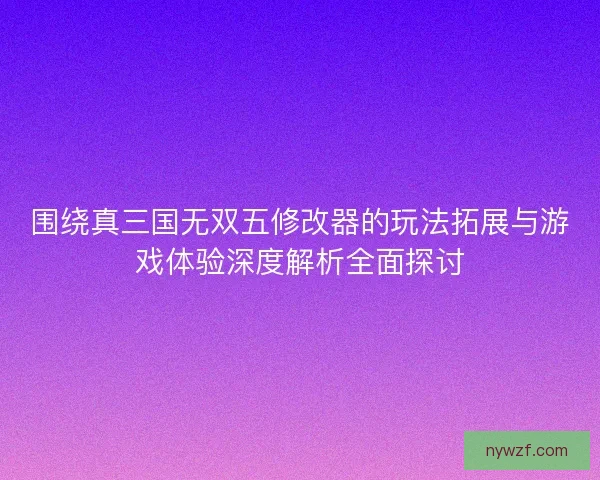 围绕真三国无双五修改器的玩法拓展与游戏体验深度解析全面探讨